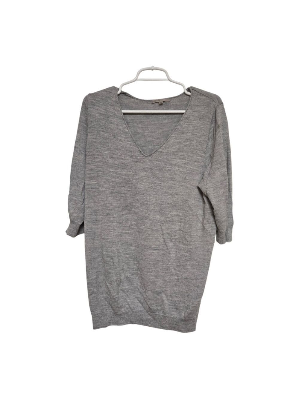GAP Gray Wool Blend V Neck Sweater Large Tunic